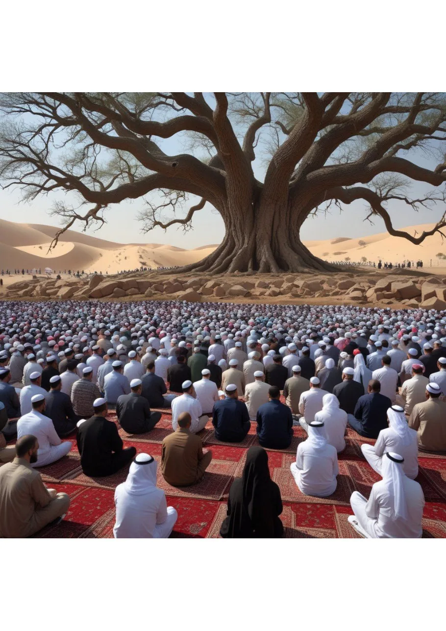 The pledge of alliance and pleasure, under a tree بيعة الرضوان preview 2