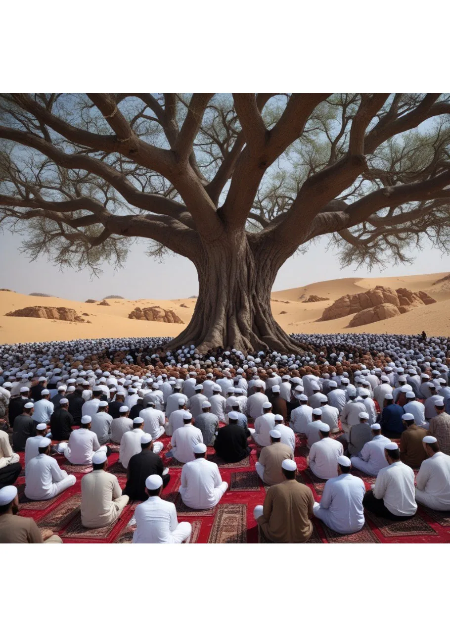 The pledge of alliance and pleasure, under a tree بيعة الرضوان preview 3