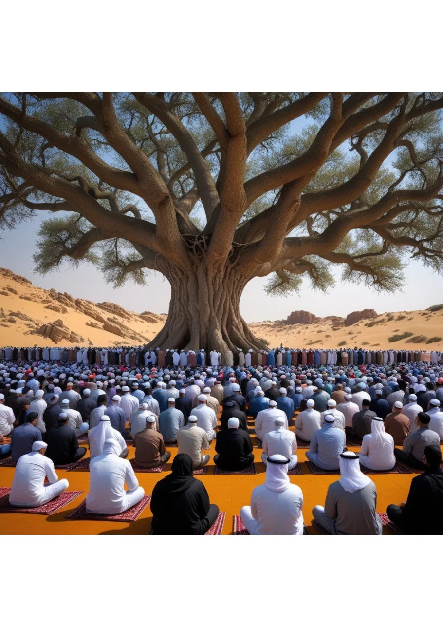 The pledge of alliance and pleasure, under a tree بيعة الرضوان preview 4
